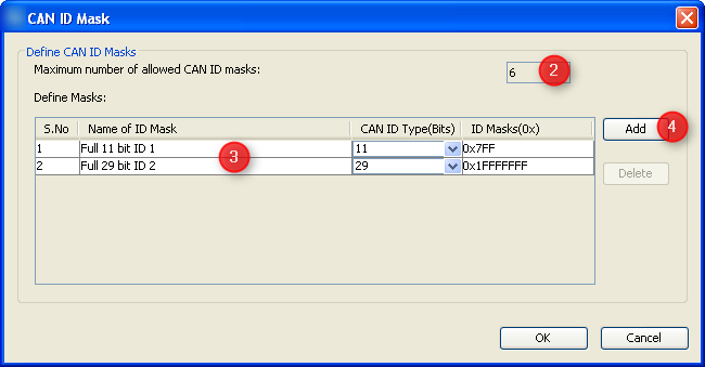 CAN ID Mask dialog