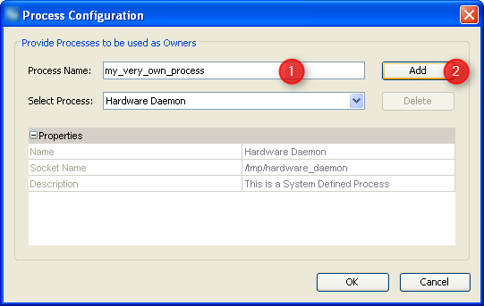 Add Process in Process Config Dialog