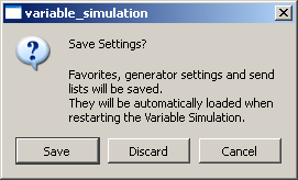 Variable Simulation - Save default settings