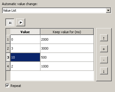 The variable simulation value list generator