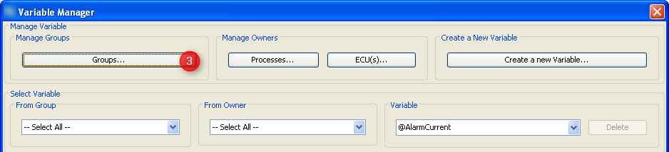 Open Variable Groups Config from Variable Manager