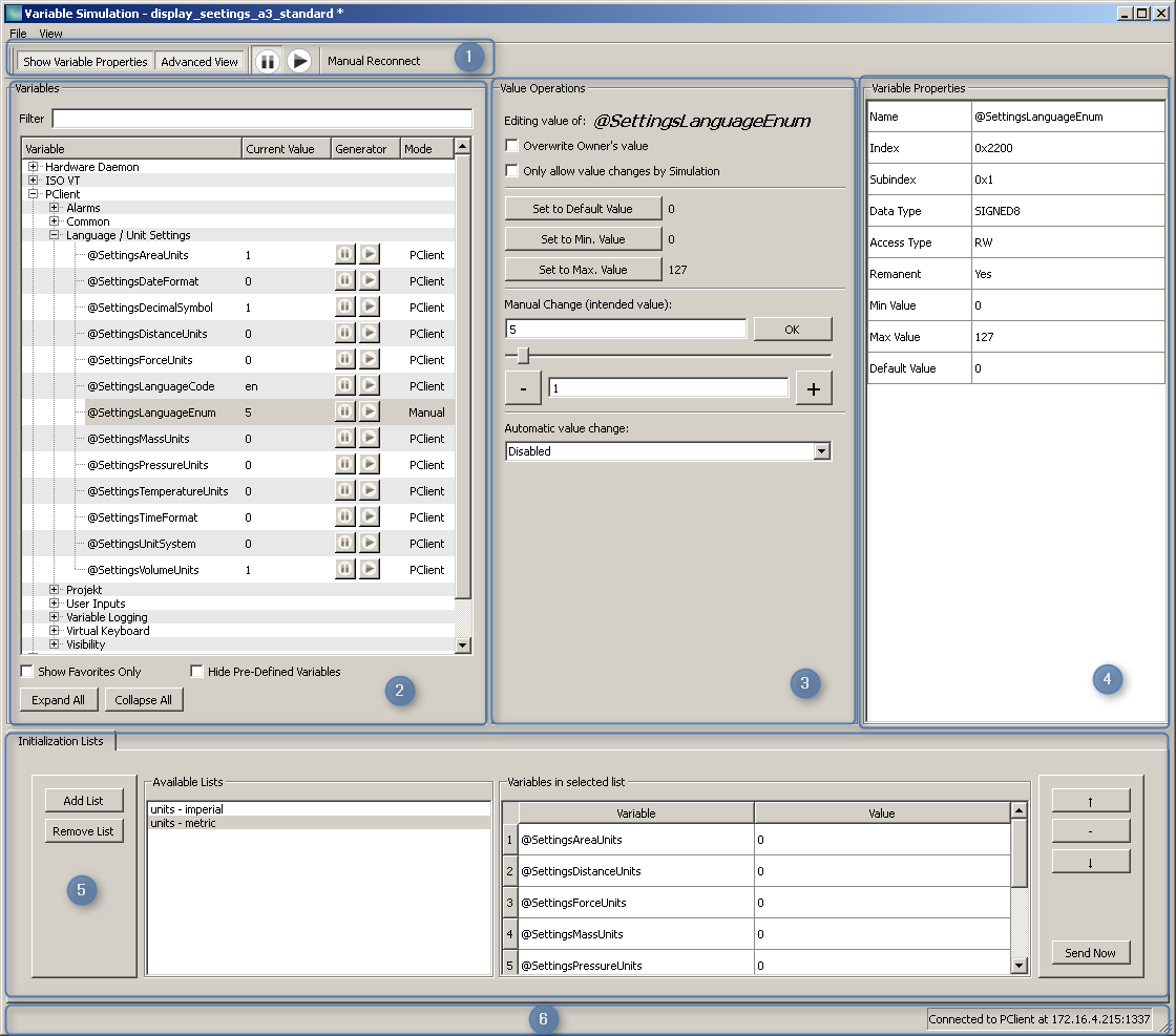 Variable Simulations with marked areas