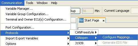 CANopen Communication Configure Mappings