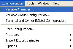 Menu Commincation Variable Manager