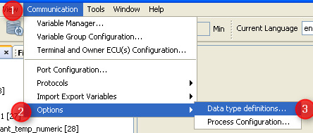 Open Data Types Dialog from Menu