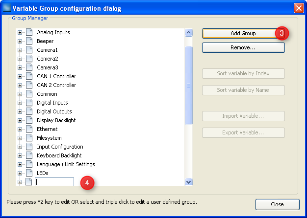 Add Variable Group