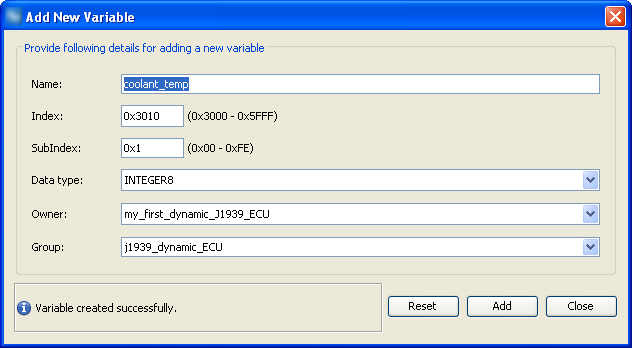 Filled J1939 add variable dialog