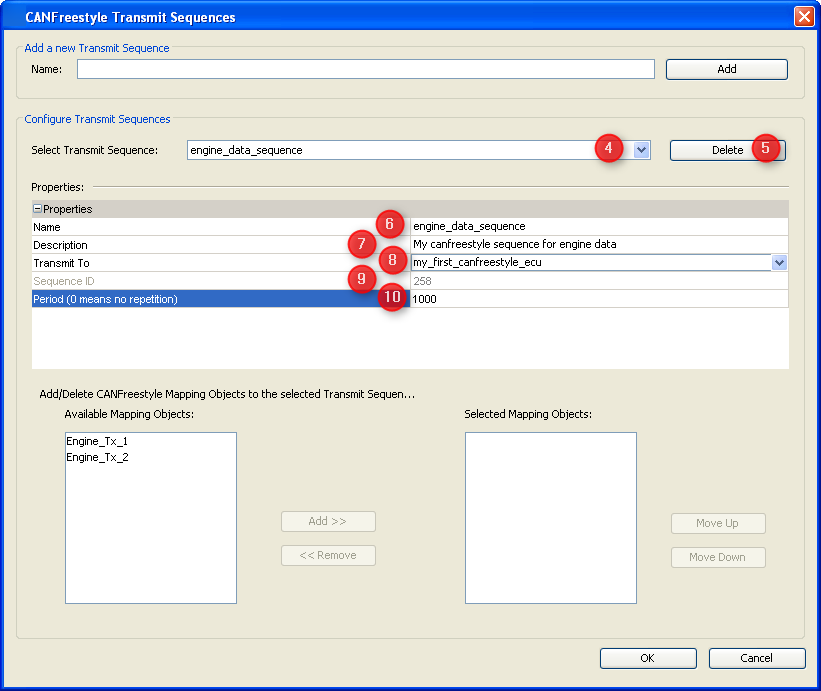 Transmit Sequence after add