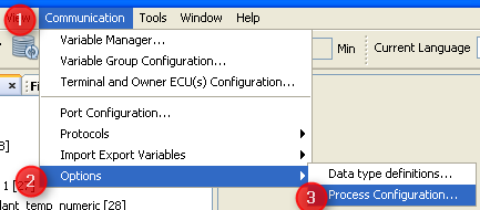 Process Configuration via Menu Process Configuration via Menu